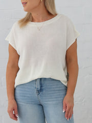 Ella Knit Top- Vanilla