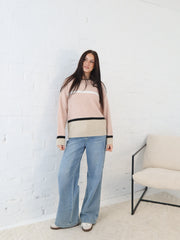 Sally Knit- Pink/Beige