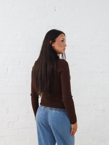 Selma Knit Top - Chocolate