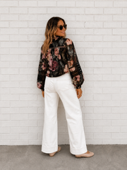 Bloom Shirt- Black Floral