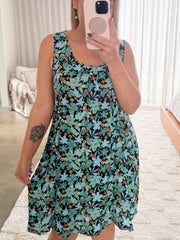 Coraline Dress- Blue Flower