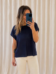 Mariah Knit Top - Indigo