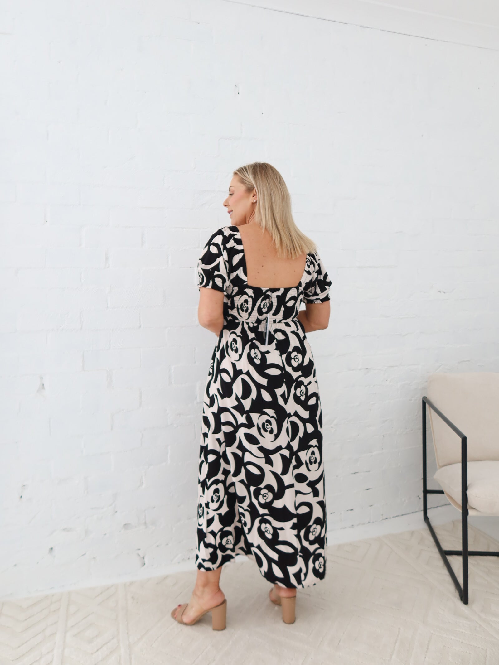 Estella Dress - Black/Beige