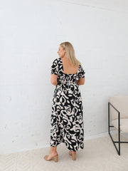 Estella Dress - Black/Beige