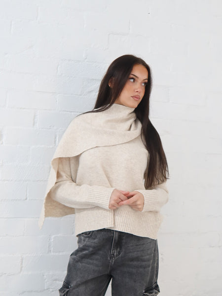 Calvin Scarf Knit- Cream