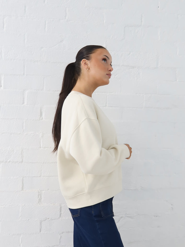 Gracie Relaxed Crew - Ecru