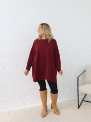 Avery Knit -Burgundy