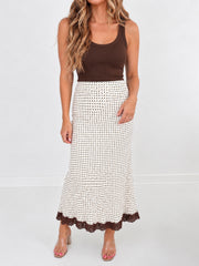 Dottie Skirt- Ivory/Chocolate