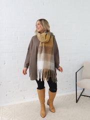 Neve Scarf - Tan/Mustard Check