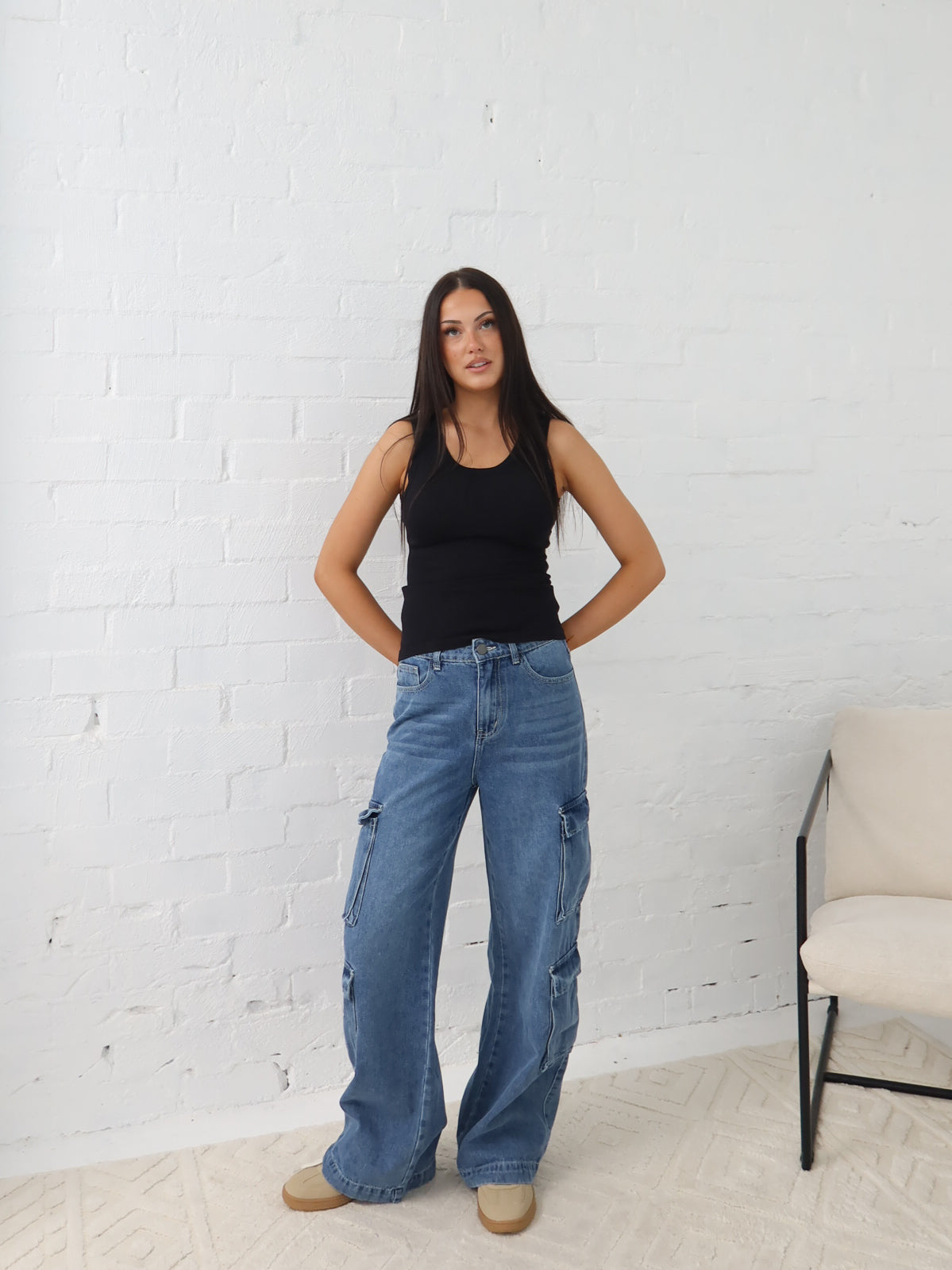 Paxton Cargo Jeans- Dark Blue