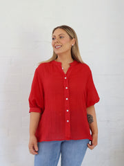 Mimi Blouse - Rich Red