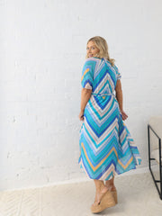 Alaia Dress- Multi Blue