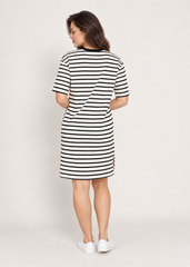 Beth Dress- Black Stripe