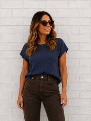 Mariah Knit Top - Indigo