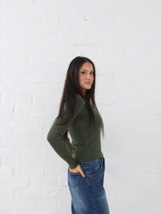 Selma Knit Top - Moss Green
