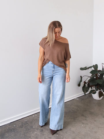 Mariah Knit Top - Coffee