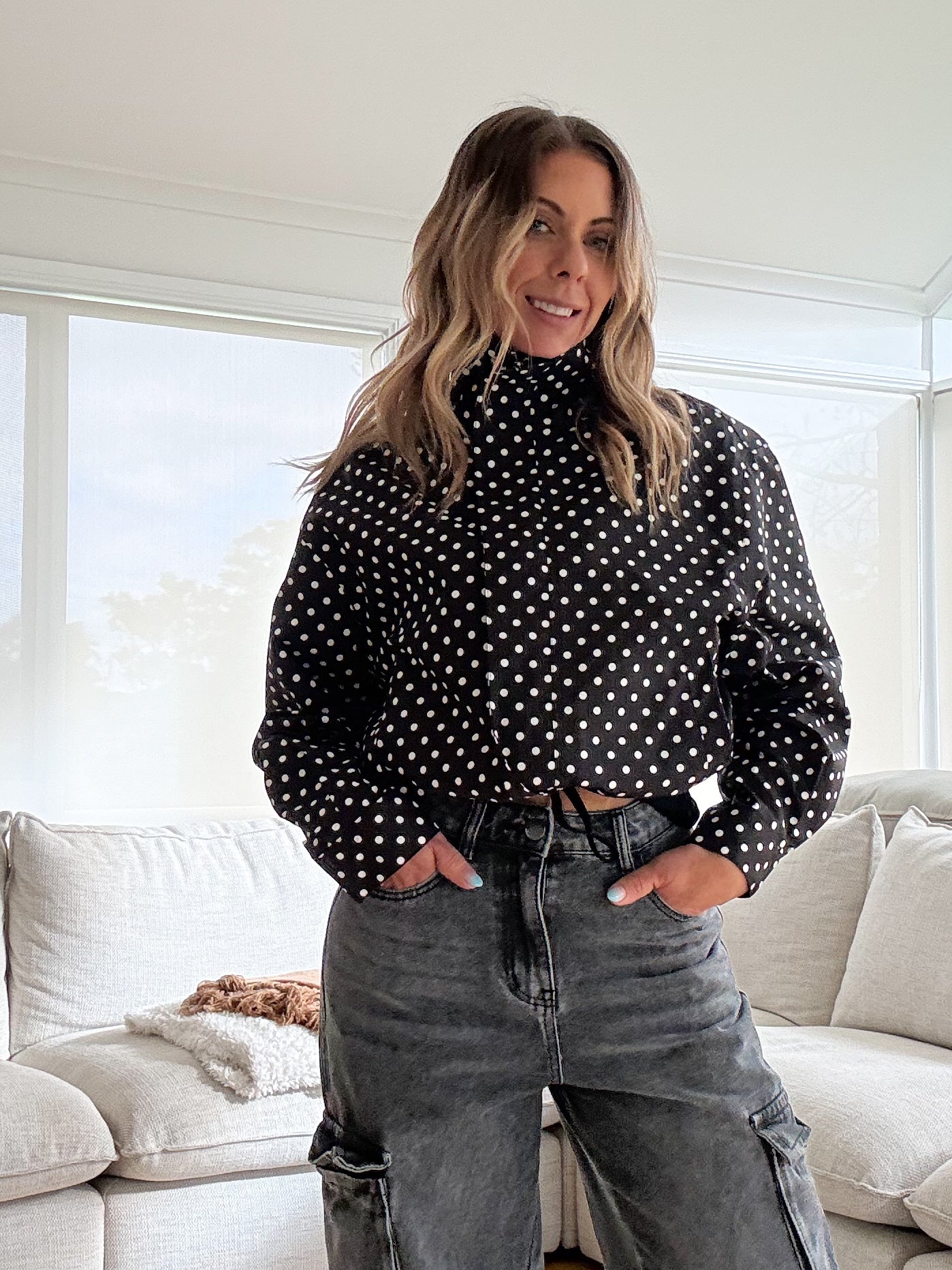 Polka Dot Jacket- Black