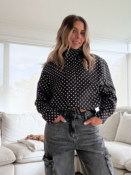 Polka Dot Jacket- Black