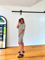 Beth Dress- Black Stripe