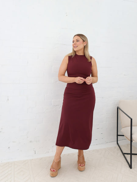 Laurent Dress - Burgundy