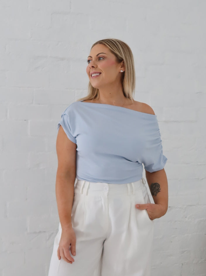 Nora Top- Powder Blue