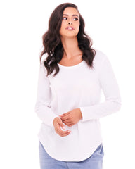 Megan Long Sleeve Top - White