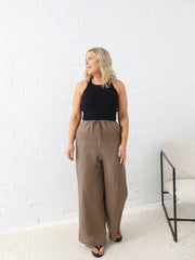 Andie Linen Pants - Mocha