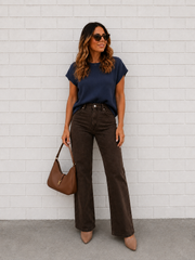 Mariah Knit Top - Indigo