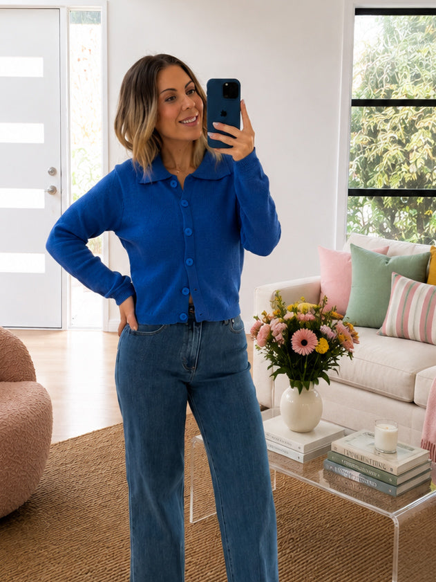 Esme Knit Top- Cobalt