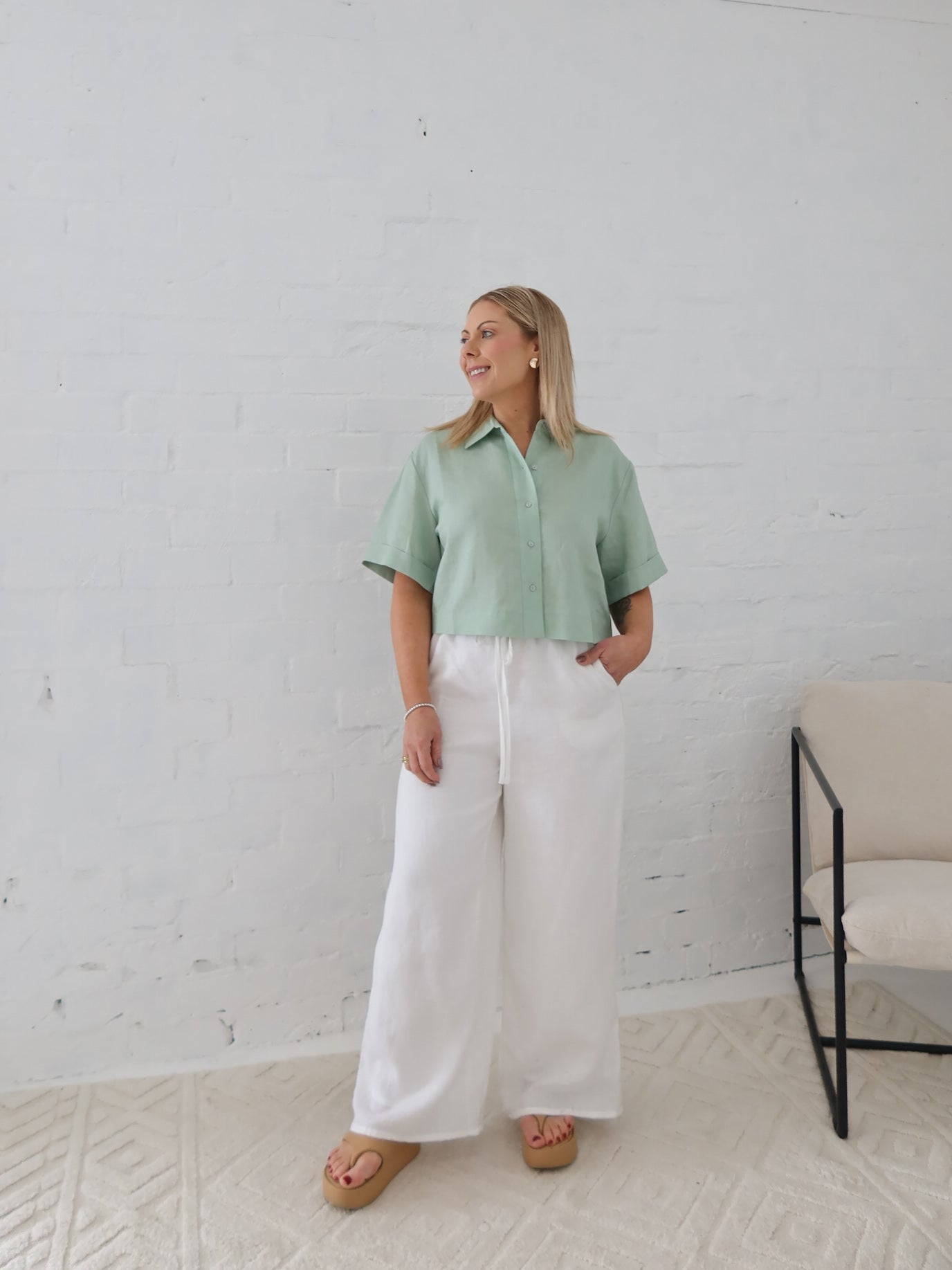 Andie Linen Pants - Off White