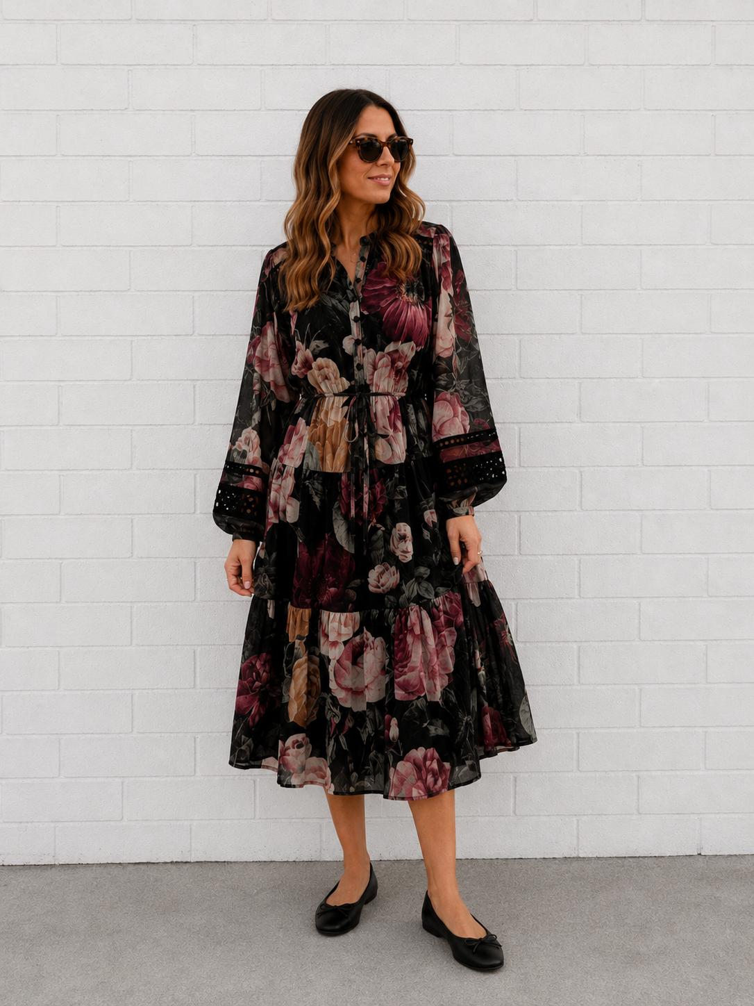 Bloom Dress- Black Floral