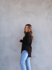 Megan Long Sleeve Top - Black