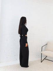 Aisha Wrap Top- Black