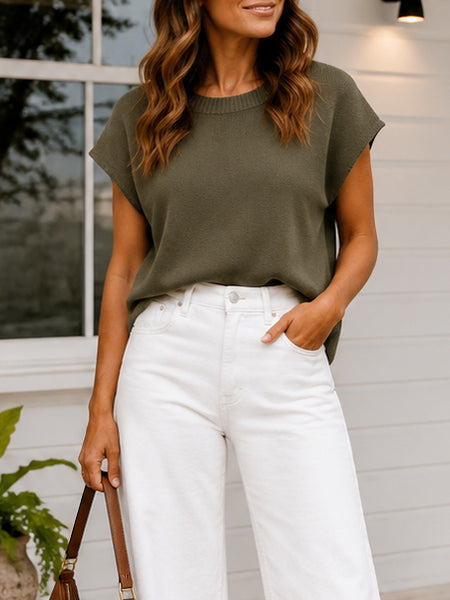 Mariah Knit Top - Khaki