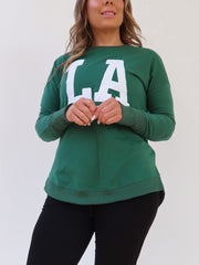 Lucy Crew Sweater - LA Green