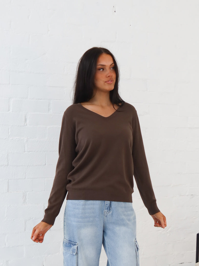 Karla Knit Top- Chocolate