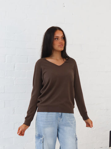 Karla Knit Top- Chocolate