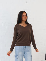 Karla Knit Top- Chocolate