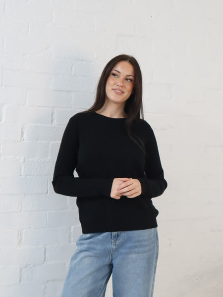 Adison Knit Top- Black