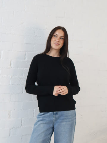 Adison Knit Top- Black