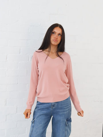 Karla Knit Top- Dusty Pink