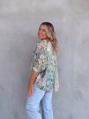 Mimi Blouse - Green Floral