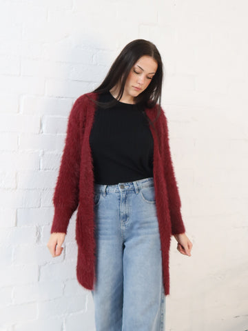 Flossy Cardigan- Burgundy
