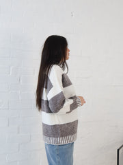 Jenna Knit - Choc/White