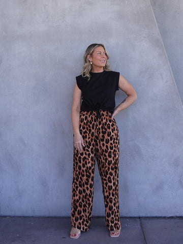 Roxy Pants - Dark Leopard