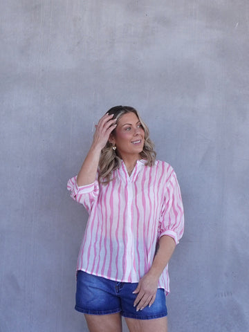 Mimi Blouse - Pink Wave