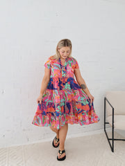 Saige Dress- Pink Floral