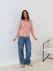 Karla Knit Top- Dusty Pink
