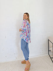 Mimi Blouse - Blue Floral