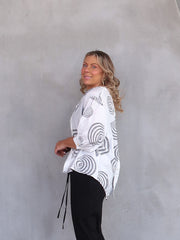 Mimi Blouse - White Swirl